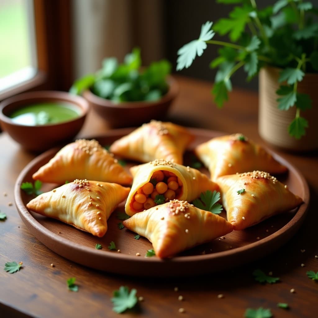 Samosa de Calabaza y Garbanzos al Horno: Receta India Vegana con especias apta para Tupper