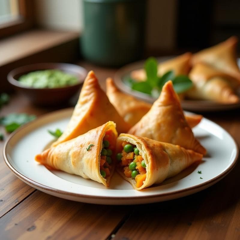 Samosa de Calabaza y Guisantes: Receta India en Airfryer Sin Aceite