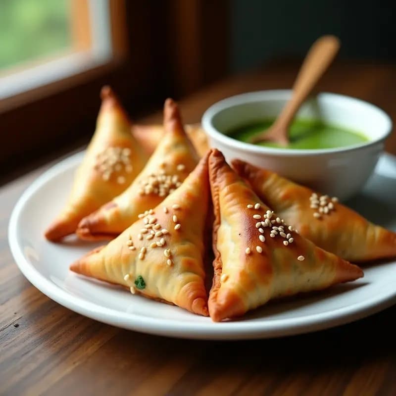 Samosa de Camote y Espinacas: Aperitivo Indio en Airfryer Sin Freír y Vegano