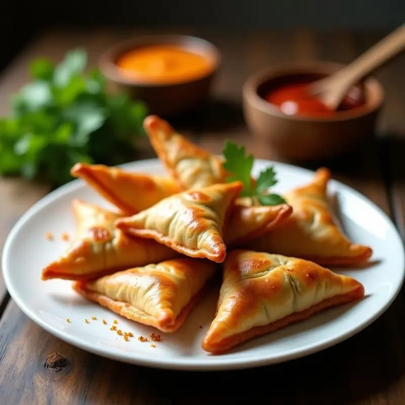 Samosa de Camote Morado y Queso Paneer: Empanadillas Indianas con Toque Dulce y Especiado