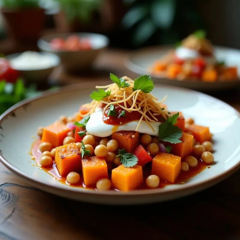 Samosa Chaat de Batata y Garbanzos: Entrante Indio Street Food en 15 Minutos