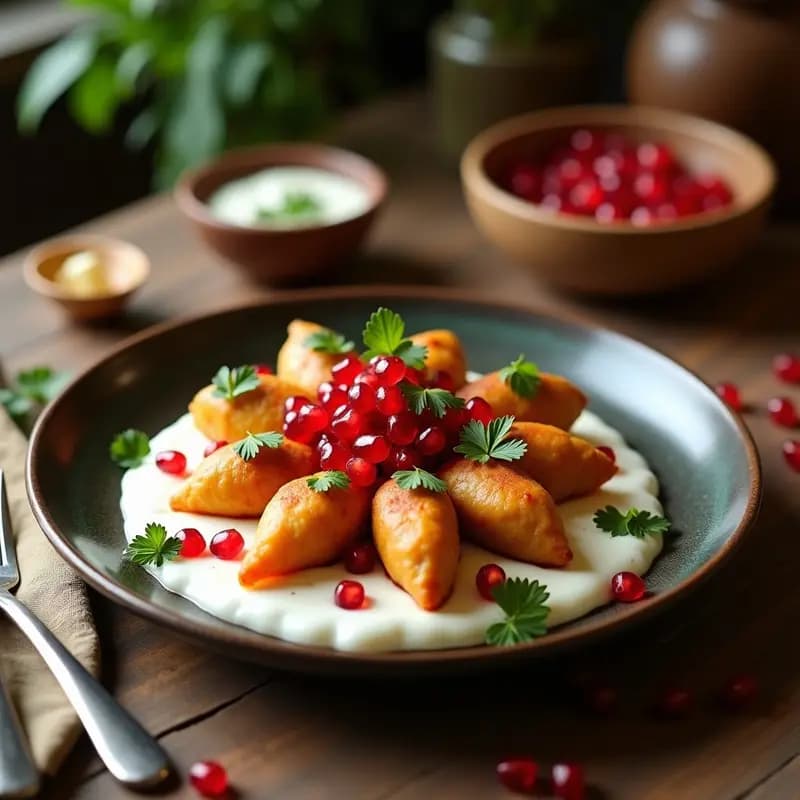 Samosa Chat con Yogur de Coco y Granadas: Receta India de Calle Vegana y Picante