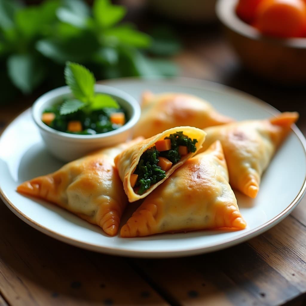 Samosa de Col Rizada y Batata en Airfryer: Entrante Indio Sin Gluten y Crujiente