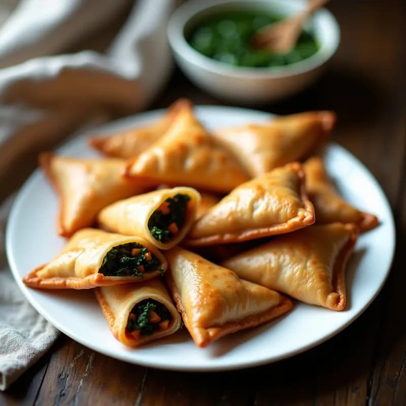 Samosa de Col Rizada y Patata Morada: Aperitivo Indio Crispy en Airfryer