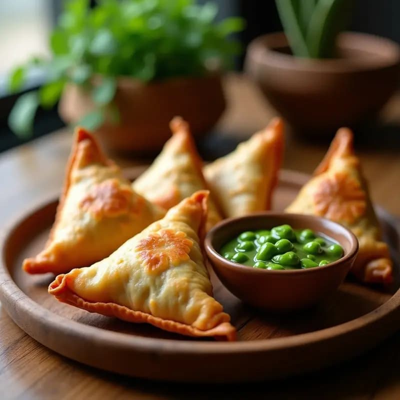 Samosa de Coliflor y Guisantes: Aperitivo Indú Crujiente en Airfryer y Sin Freír