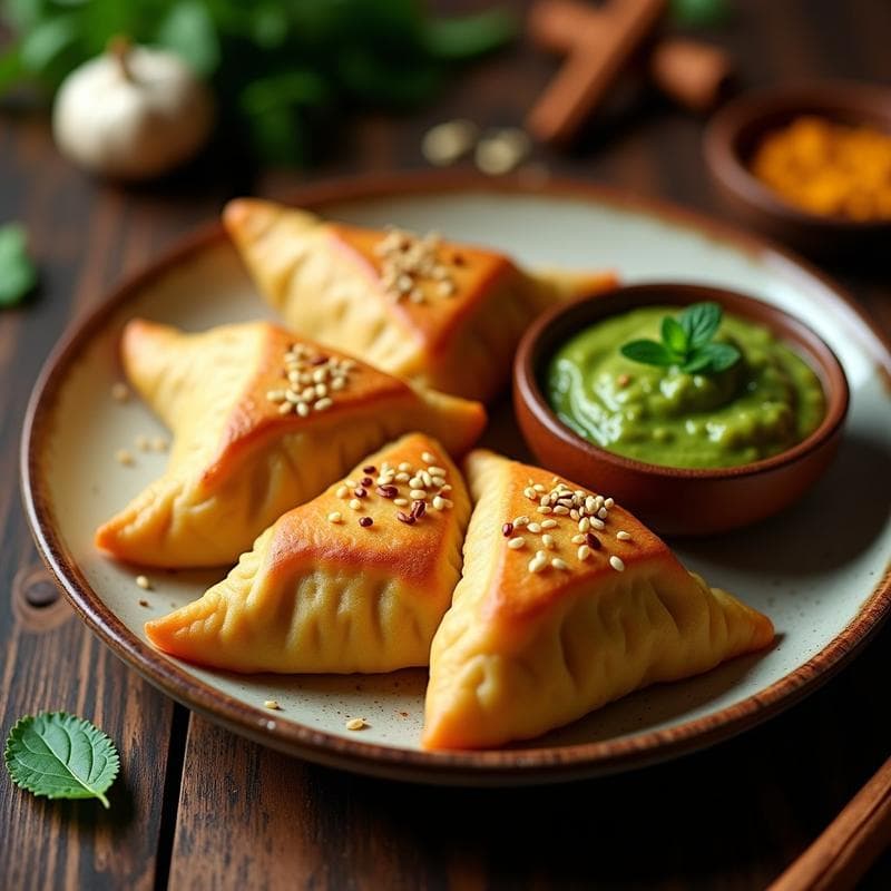 Samosa de Coliflor y Espinacas con Masa de Garbanzo: Receta India Vegana en Airfryer