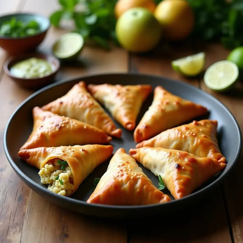 Samosa de Coliflor y Guanábana: Receta India Vegana al Horno con Toque Dulce-Salado