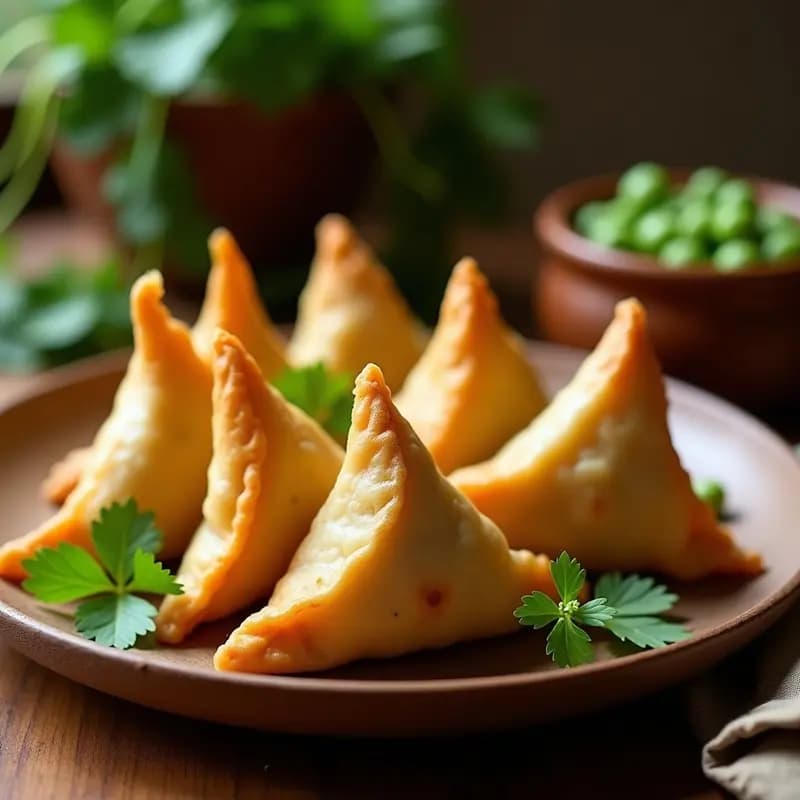 Samosa de Coliflor y Guisantes: Entrante Indio Crudivegano con Masa de Mandioca