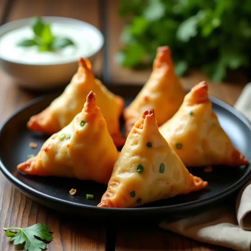 Samosa de Coliflor y Guisantes: Empanadillas Indias Keto en Airfryer