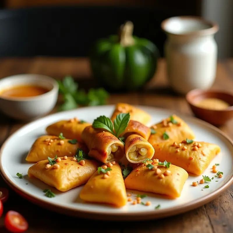 Samosa de Coliflor y Guisantes con Especias Garam Masala: Aperitivo Indio en Olla Express