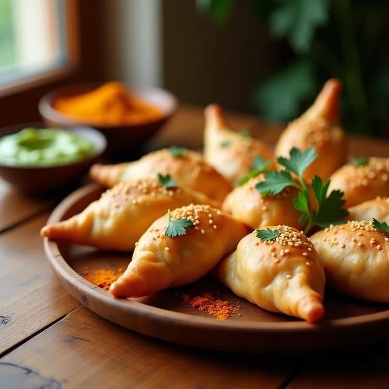Samosa de Coliflor y Patata al Horno: Aperitivo Indio Vegano y Crujiente