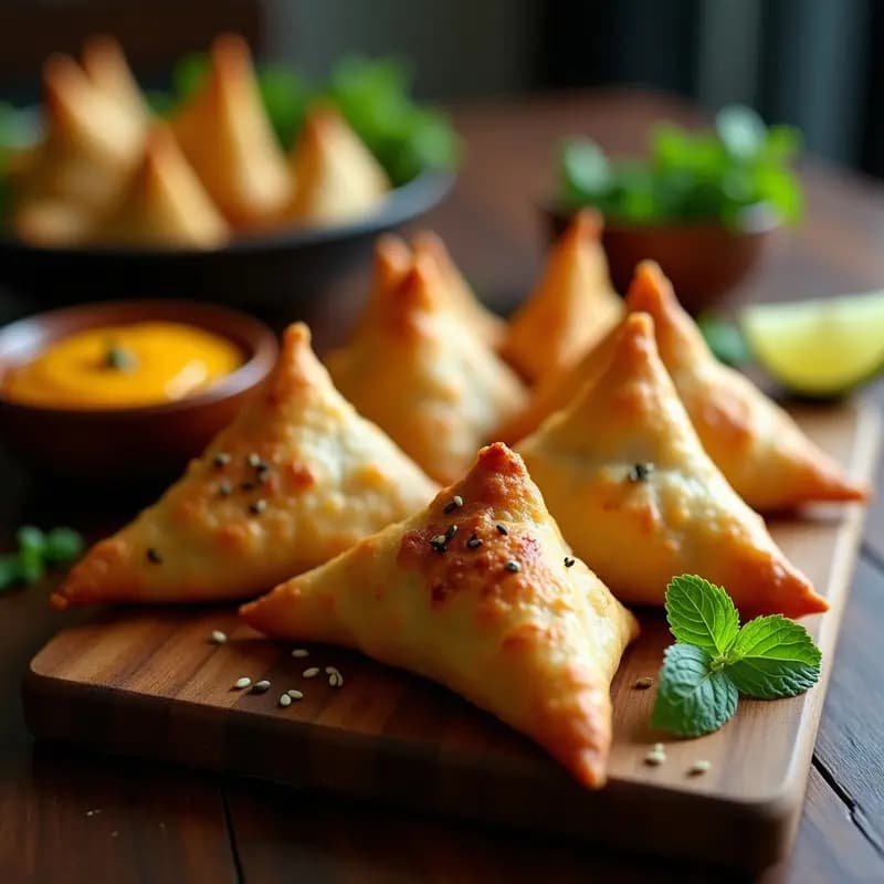 Samosa de Coliflor y Patata: Entrante Indio Keto al Horno con Salsa de Mango