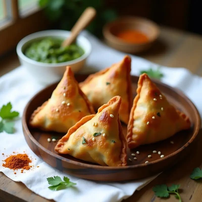 Samosa de Espinaca y Queso Paneer al Horno: Aperitivo Indio Sin Freír