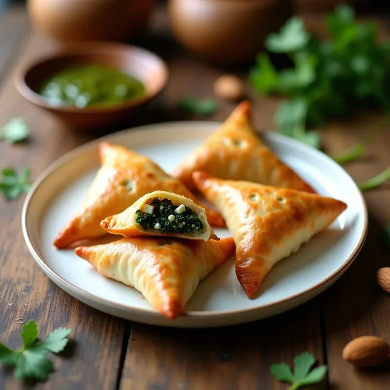 Samosa de Espinacas y Queso Paneer: Aperitivo Indú en Airfryer y Sin Gluten