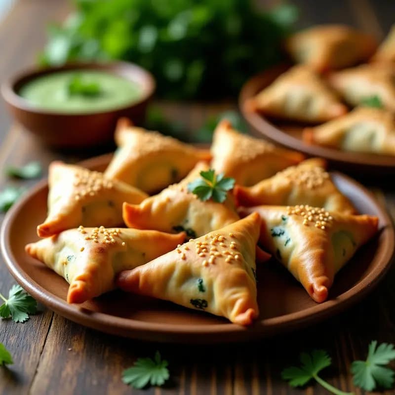 Samosa de Espinacas y Patata: Empanadas Indias al Horno con Toque Picante