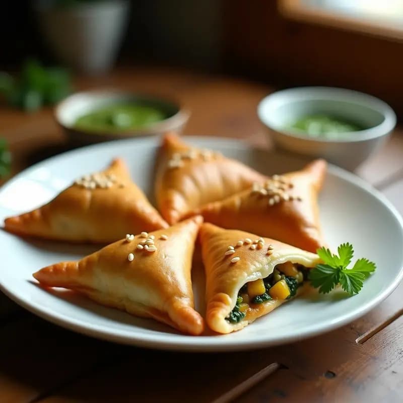 Samosa de espinacas y patata: Empanadillas Indian Veganas al Airfryer