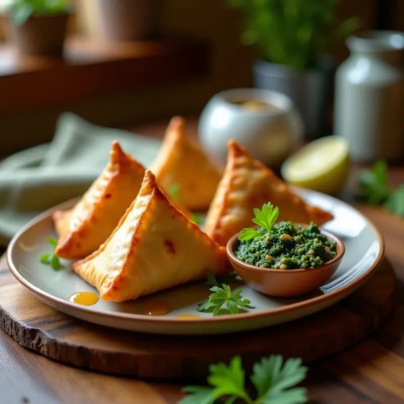 Samosa de Espinacas y Pero de Agua: Receta Indiana Crujiente en Airfryer y Keto