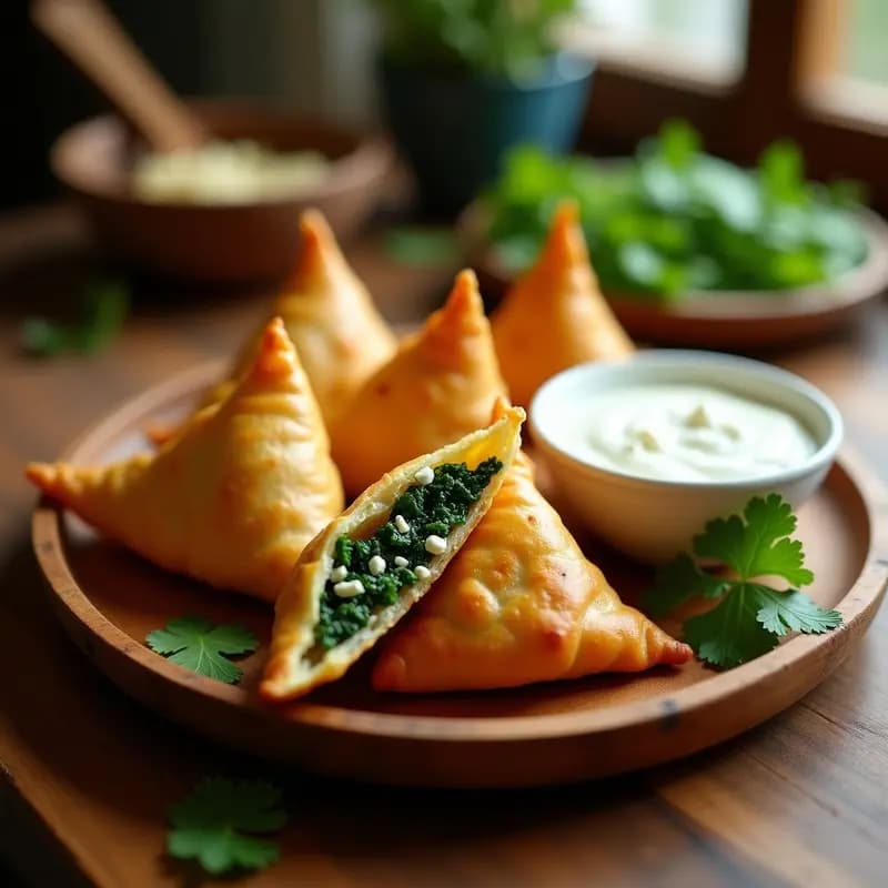 Samosa de Espinacas y Queso Feta: Receta India en Airfryer y Baja en Carbohidratos