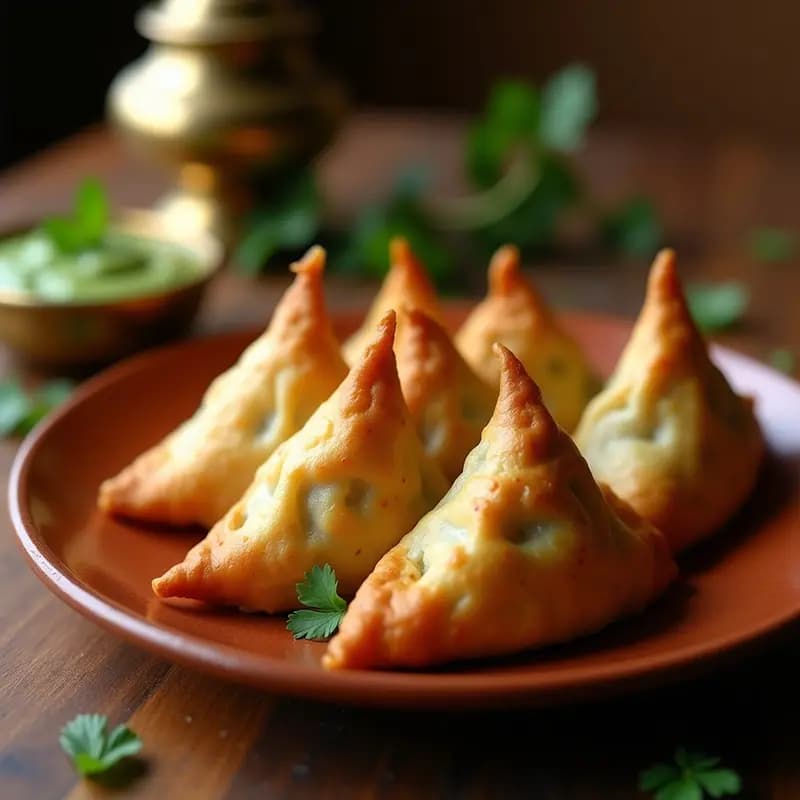 Samosa de Espinacas y Queso Paneer: Empanada Indiana Crujiente y Especiada