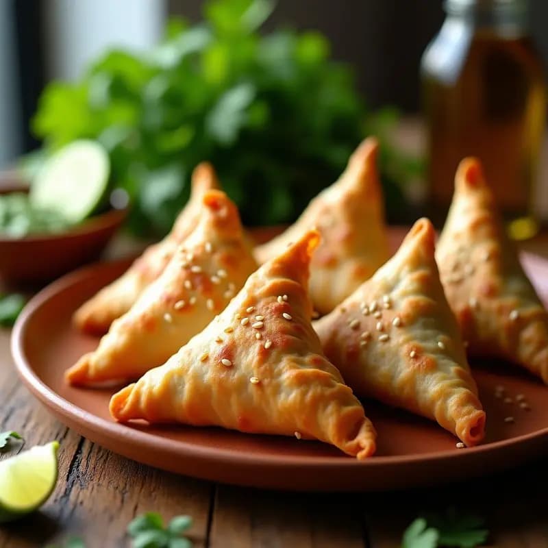 Samosa de Garbanzo y Espinacas: Empanadillas Indianas Cruzientes en Airfryer
