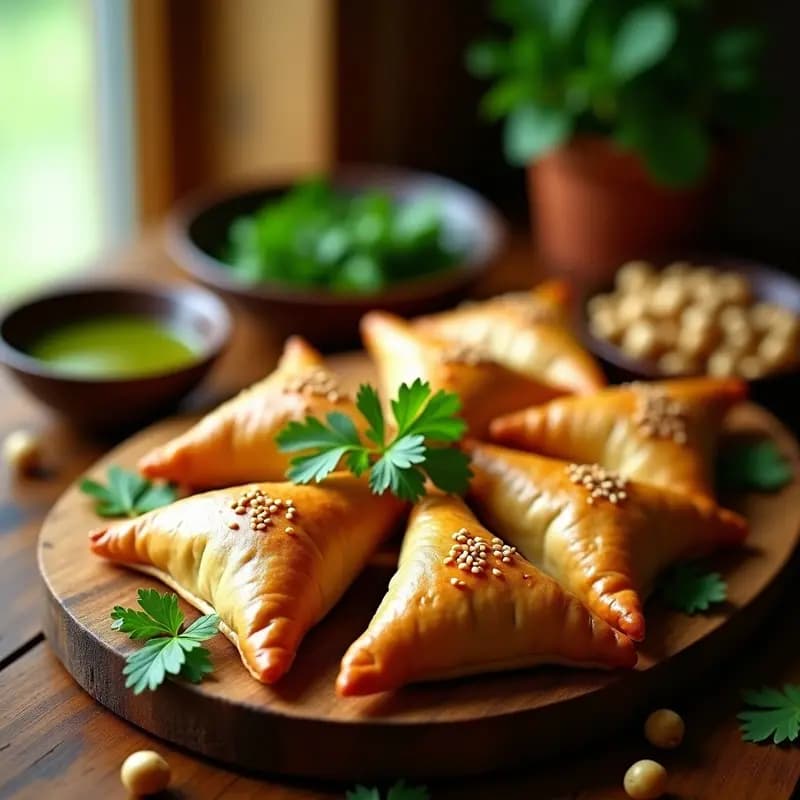 Samosa de Garbanzo y Espinacas al Horno: Entrante Indio Crujiente y Bajo en Calorías