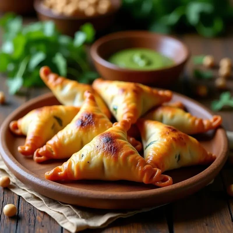 Samosa de Garbanzos y Batata Morada: Receta India en Airfryer con Masa de Harina de Chestnut