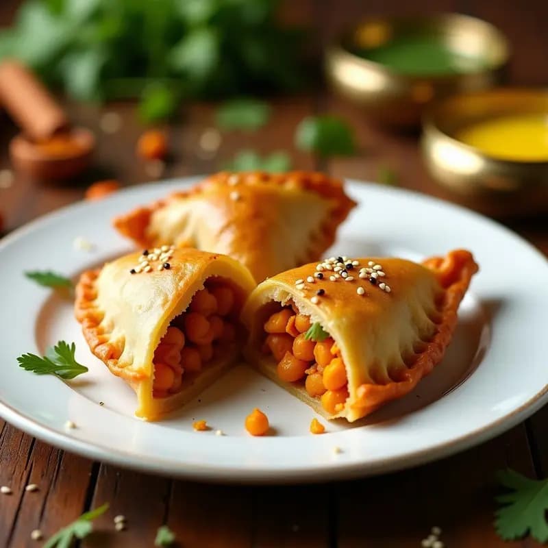 Samosa de Garbanzos y Calabaza con Envoltura de Masa de Coliflor: Receta India Keto
