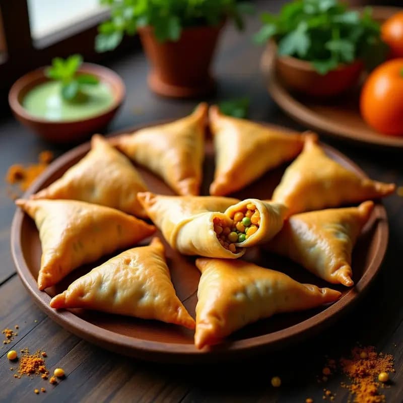 Samosa Indiana de Patata y Guisantes: Empanada Picante al Horno Sin Gluten