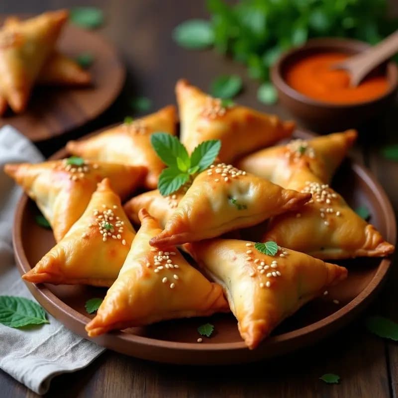 Samosa de Lentejas Rojas y Espinacas: Aperitivo Indio en Airfryer Sin Aceite