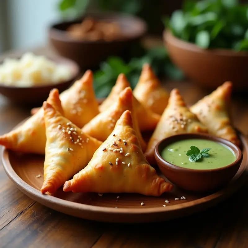 Samosa de Patata y Guisantes: Aperitivo Indio Frito y Especiado en Airfryer