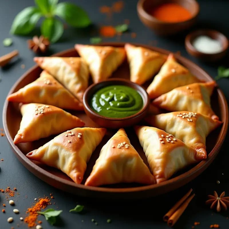 Samosa de Patata y Guisantes al Horno: Snack Indio Crujiente y Sin Aceite