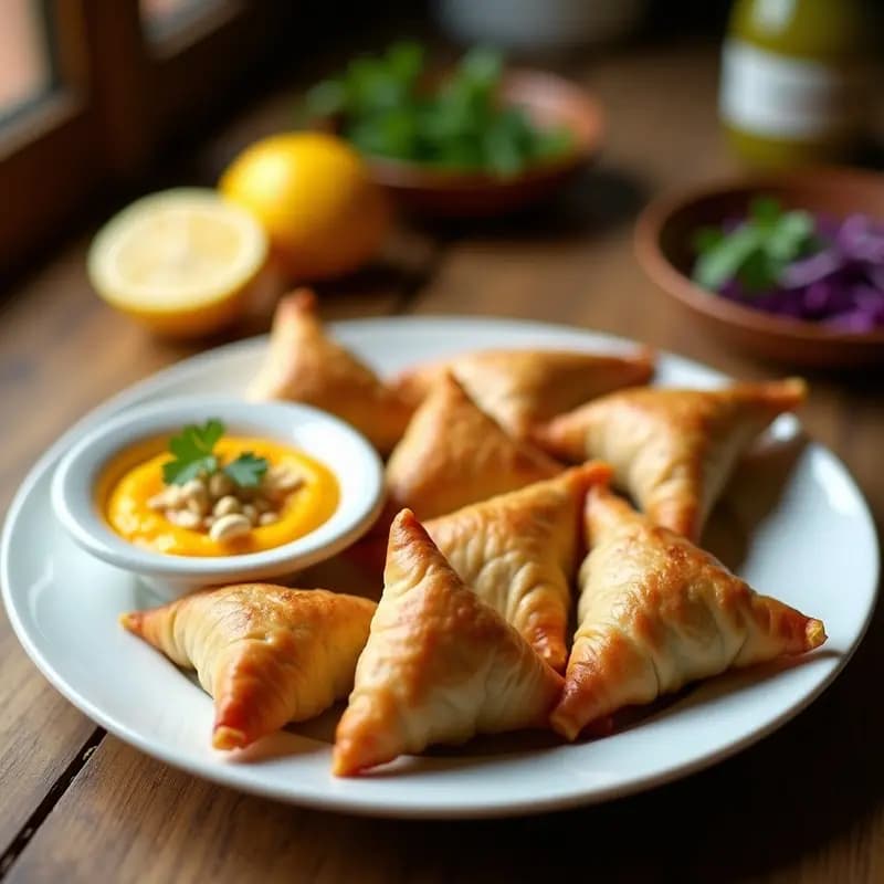 Samosa de Repollo Morado y Zanahoria con Salsa de Mango: Aperitivo Indio Airfryer