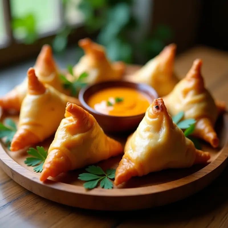 Samosas de Batata y Espinacas con Salsa de Mango: Receta Pakistaní Crujiente en Airfryer