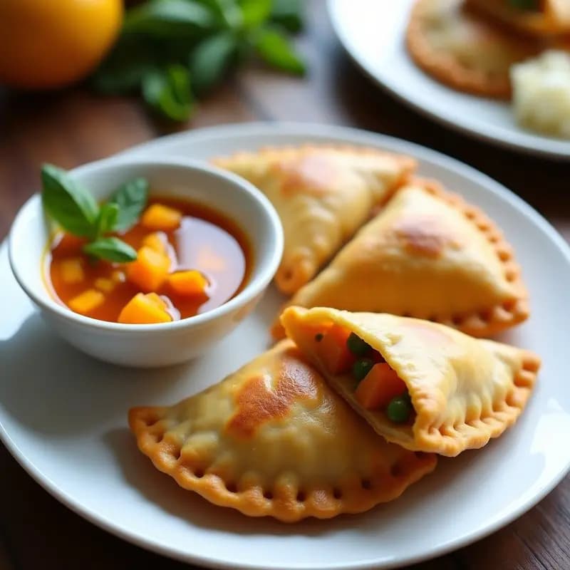 Samosas de Batata y Guisantes con Chutney de Mango: Receta Italiana Vegana y Crujiente