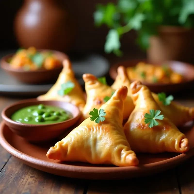 Samosas de Batata y Guisantes con Masa de Mandioca: Entrante Indio Sin Gluten