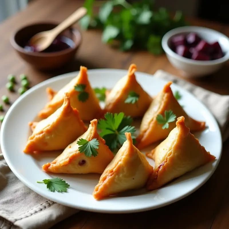 Samosas de Boniato Morado y Guisantes: Receta India Vegana en Airfryer