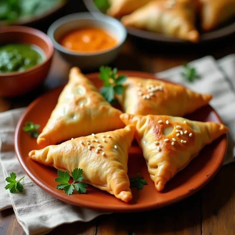 Samosas de Calabaza y Queso Paneer: Receta India Horneada con Masa Integral