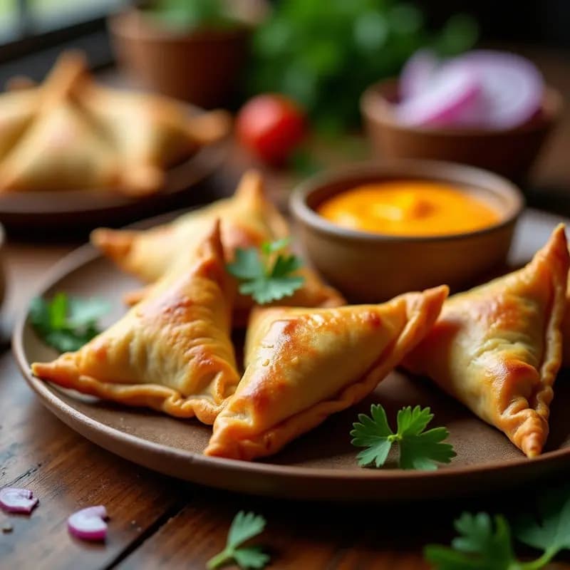 Samosas de Carne Picada y Cebolla con Salsa de Mango: Entrante Indio en Airfryer