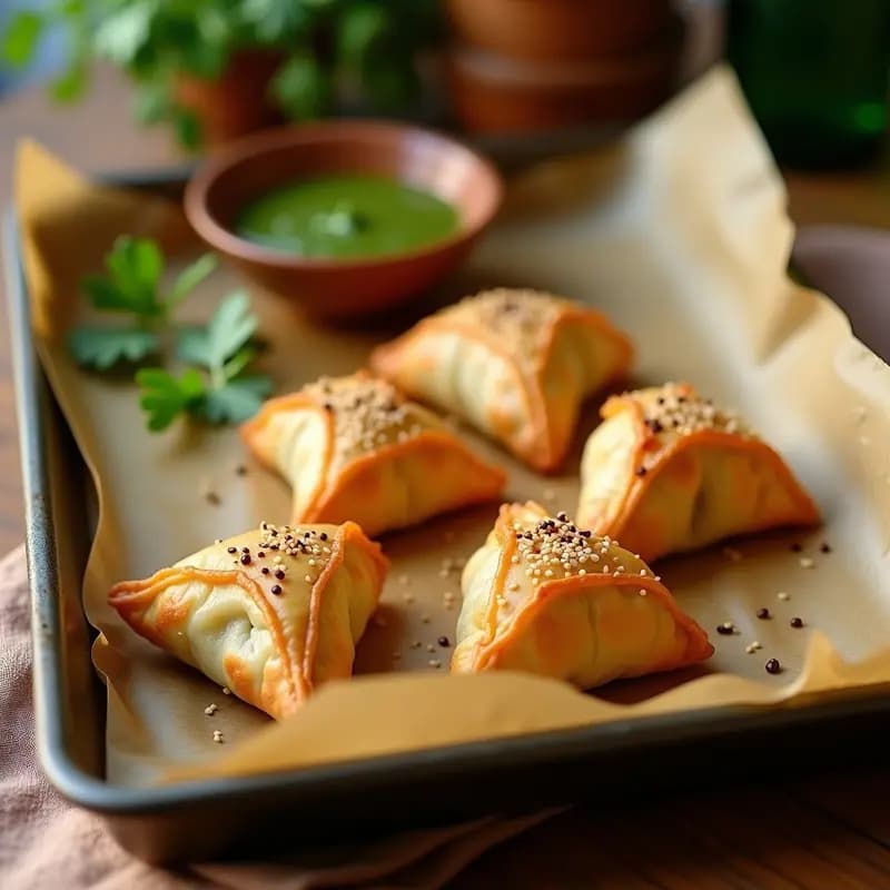 Samosas de Coliflor y Garbanzos al Horno: Receta India Crujiente y Baja en Calorías