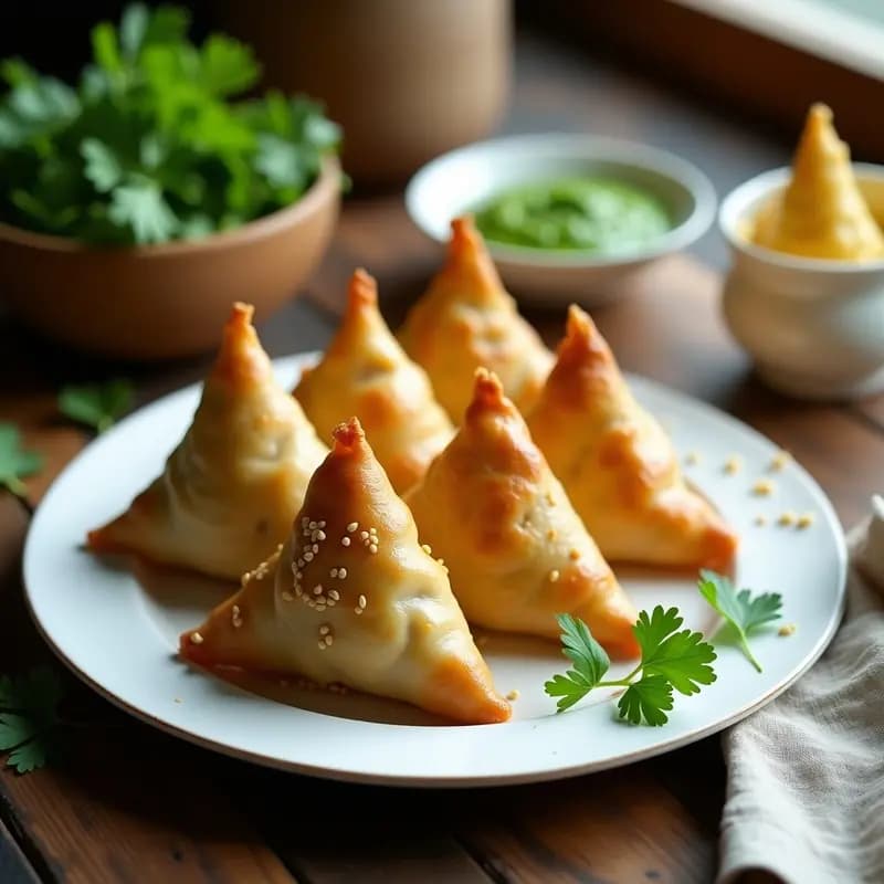 Samosas de Coliflor y Guisantes con Masa de Harina de Garbanzo: Receta India Keto