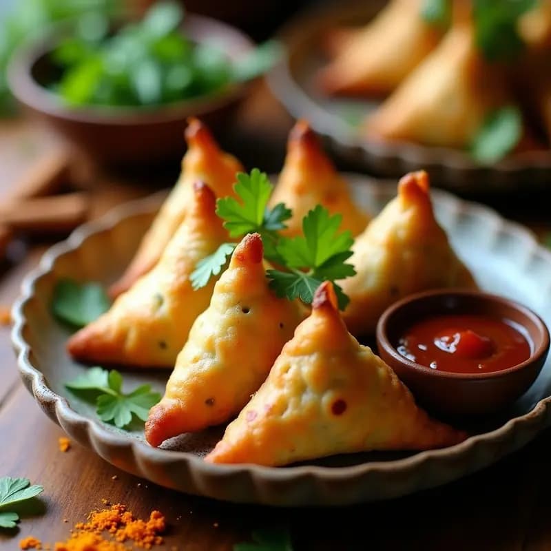 Samosas de Coliflor y Guisantes con Salsa de Tamarindo: Receta India Keto en Airfryer