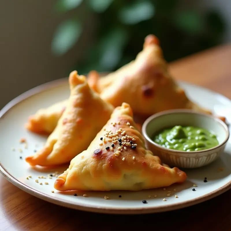 Samosas de Coliflor y Guisantes: Versión Vegana y Sin Gluten al Horno