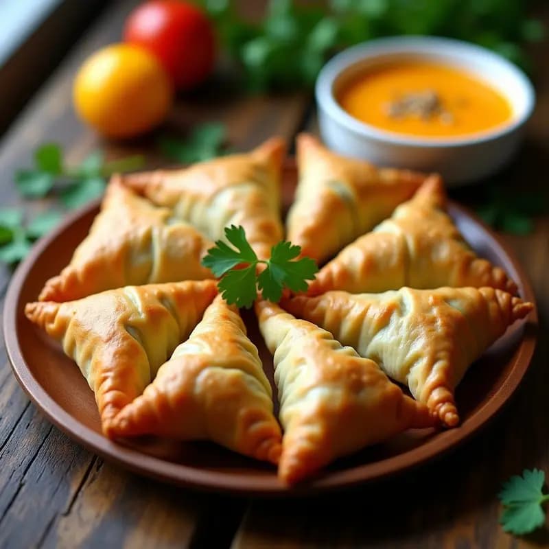 Samosas de Coliflor y Patatas: Empanadillas Indias Crujientes en Airfryer con Chutney de Mango