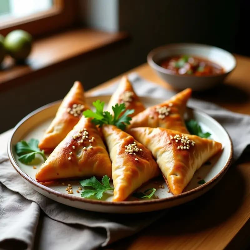 Samosas de Espárragos y Queso Feta: Receta India Gourmet en Airfryer con Chutney de Higos