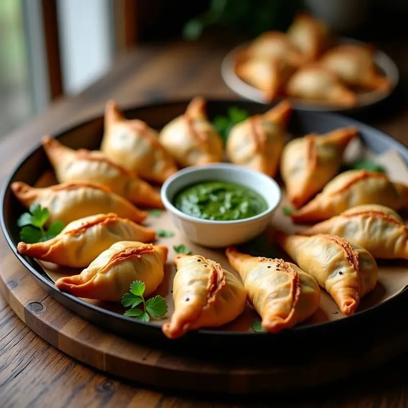 Samosas de Espinaca y Patata al Horno: Aperitivo Indio Crujiente y Sin Freír