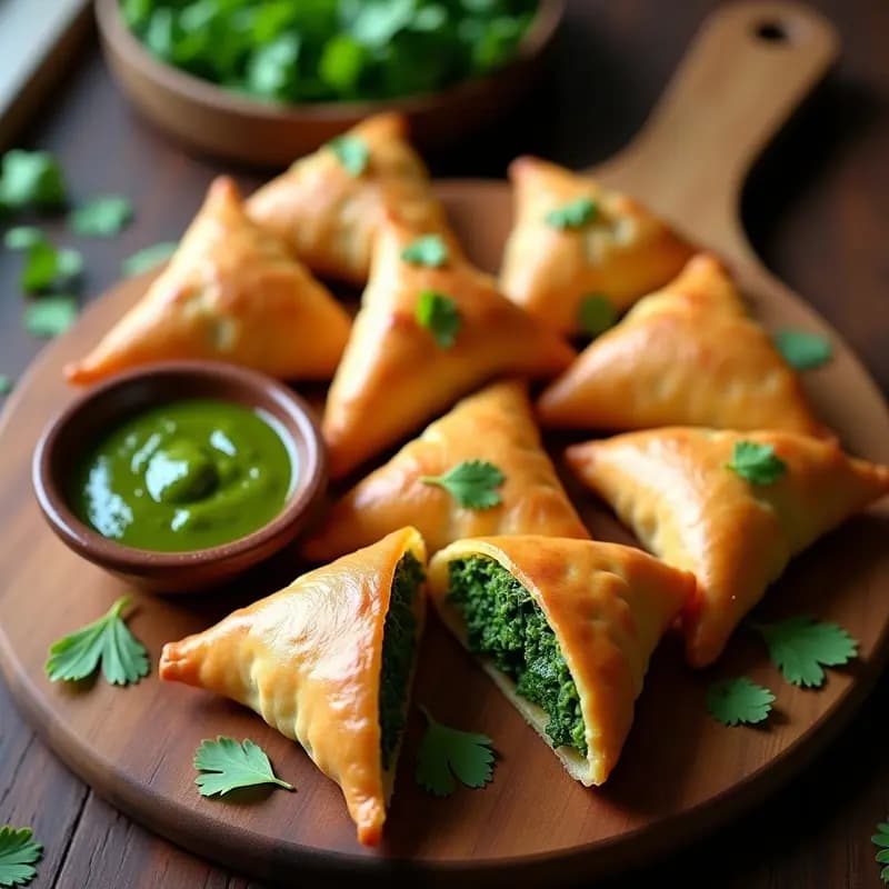 Samosas de Espinacas y Queso de Anacardos: Aperitivo Indo-Pakistaní Sin Gluten