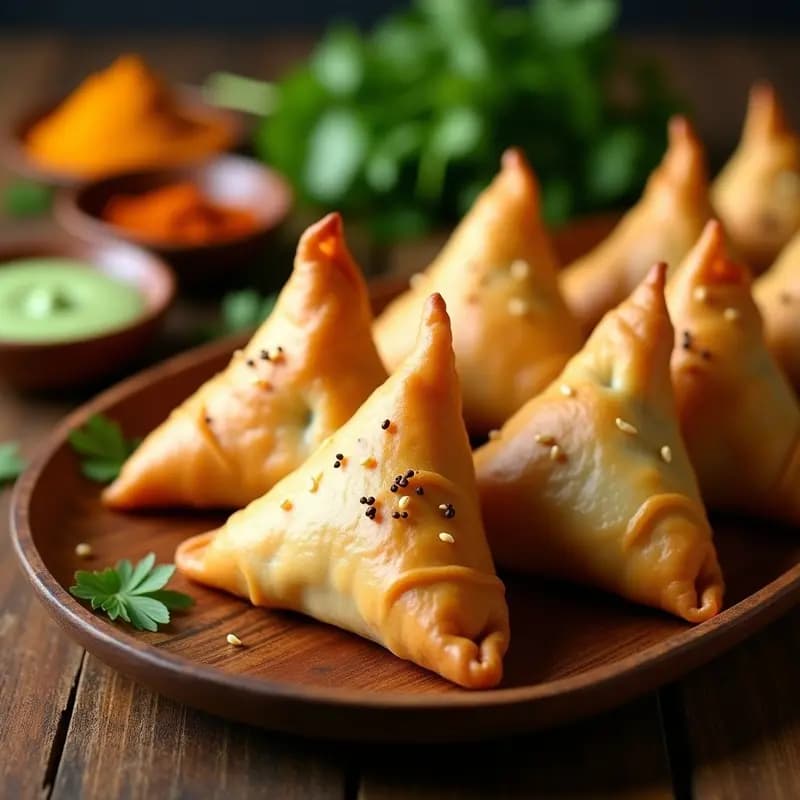 Samosas de Garbanzo y Espinacas: Aperitivo Indio Crujiente en Freidora sin Aceite