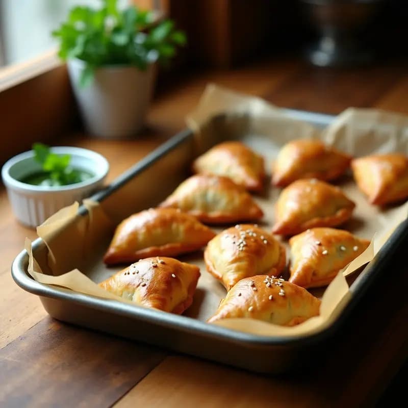 Samosas de Garbanzo y Espinacas al Horno: Aperitivo Indio Vegano y Sin Freír