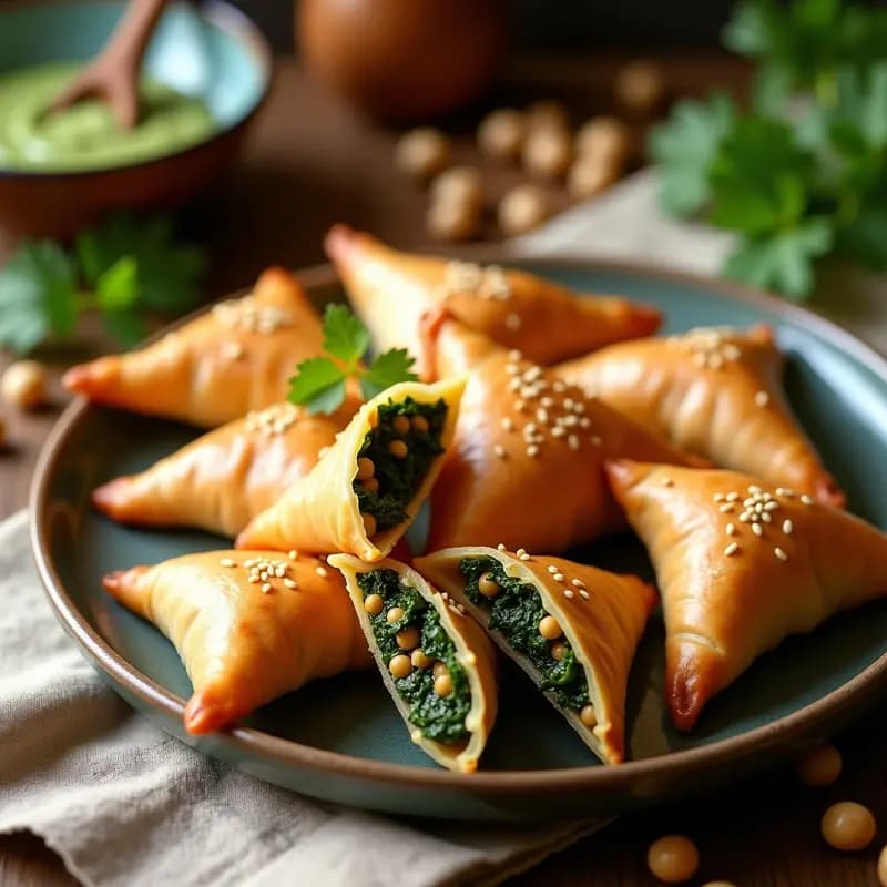 Samosas de Garbanzo y Espinacas: Entrante Indio Vegano y Crujiente en Airfryer