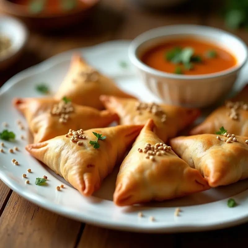 Samosas de Garbanzos y Especias con Chutney de Tamarindo: Receta India en Airfryer